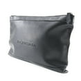 thumbnail image 2 of Pre-Owned BALENCIAGA Navy Clip M Clutch Bag 373834 Lambskin Made in Italy Black A5 Zipper clip Unisex (Fair), 2 of 9