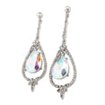 thumbnail image 5 of Pendientes de las mujeres, pendientes de la declaración de la lágrima de cristal nupcial de elegante joyería del oído Plata jinwen Pendientes colgantes de cristal, 5 of 5