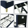 thumbnail image 5 of Tslinn Low Profile Upholstered Platform Bed,Twin Beds With Dark-Blue(Linen), 5 of 5