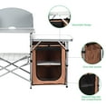 thumbnail image 3 of Costway Foldable Camping Table Outdoor BBQ Portable Grilling Stand w/ Windscreen Bag, 3 of 10