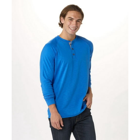 Boxercraft BM3101 Men's Henley Ls Tee-True Royal-2XL