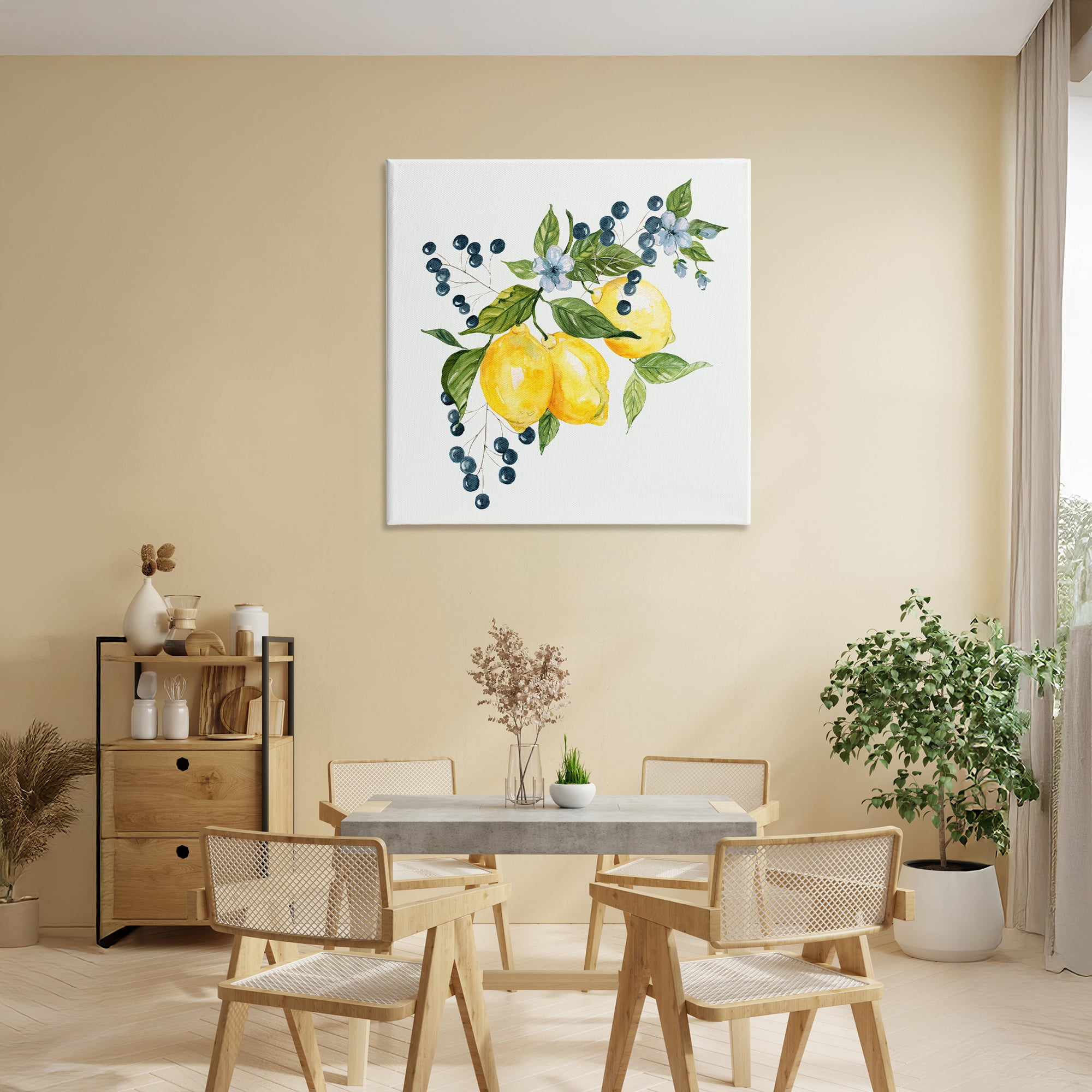 Stupell Industries Lemon Branch with Berries Canvas Wall Art, design by Livi Finn