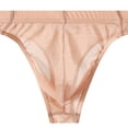 thumbnail image 2 of oelaio Mens Briefs See Through Mesh Thong Lingerie Lightweight Breathable Bikini Panties Transparent Underwear Orange L, 2 of 3