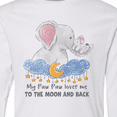 thumbnail image 4 of Inktastic My Paw Paw Loves me to the Moon and Back Elephant Family Long Sleeve Youth T-Shirt, 4 of 5