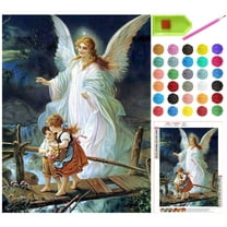 DIY Diamond Painting Kits for Adults Beginner and Kids, "Angels Around You" Full Drills 5D Diamond Mosaic Paintings for Home Wall Décor, 12" x 16"
