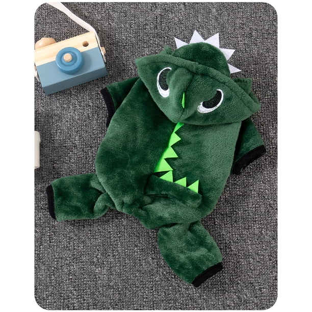 Ropa con capucha y estampado de dinosaurio de invierno para perros y mascotas, chaleco de moda de manga larga para perros y mascotas.