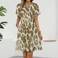 thumbnail image 2 of Cheetah Leopard Dress Summer Street Style Dresses Female Short Sleeve Printed Sundress, 2 of 7