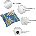 thumbnail image 4 of BANET Summer Pillow Covers Daisy Flowers Farmhouse Decorations Throw Waist Pillow Cases Rectangular Oblong Pillows Cushion Cover Blue Yellow 12x12in, 4 of 5