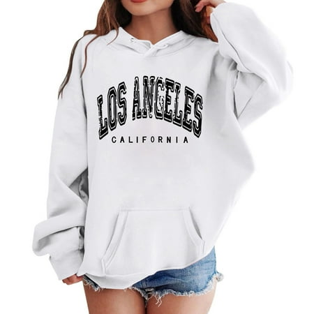 

CHAOLEI Girls Casual Long Sleeve Hoodies Cute Oversized Pocket Sweatshirt Tops -White 3-4 Years
