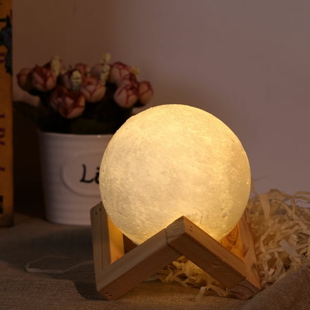 Night Light 3D Printing Moon Lamp Rechargeable Lunar Night Light 3.5Inch - Walmart.com