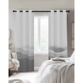 thumbnail image 3 of Grey Ombre Blackout Curtains 90 Inches Long for Bedroom, Summer Minimalist Ocean Waves Thermal Insulated Room Darkening Black Out Window Curtain Panels Grommet Drapes for Living Room, 3 of 8