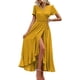 thumbnail image 1 of Vestido PRETTYGARDEN Boho Floral Cruzado Maxi Cúrcuma XXL, 1 of 8
