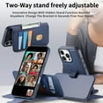 thumbnail image 3 of Wallet Case for iPhone 15 Pro Max Compatible with Mag-Safe, 2-in-1 PU Leather Flip Cover with RFID Blocking Card Holder Stand Shockproof Detachable Magnetic Case for iPhone 15 Pro Max, Blue, 3 of 14