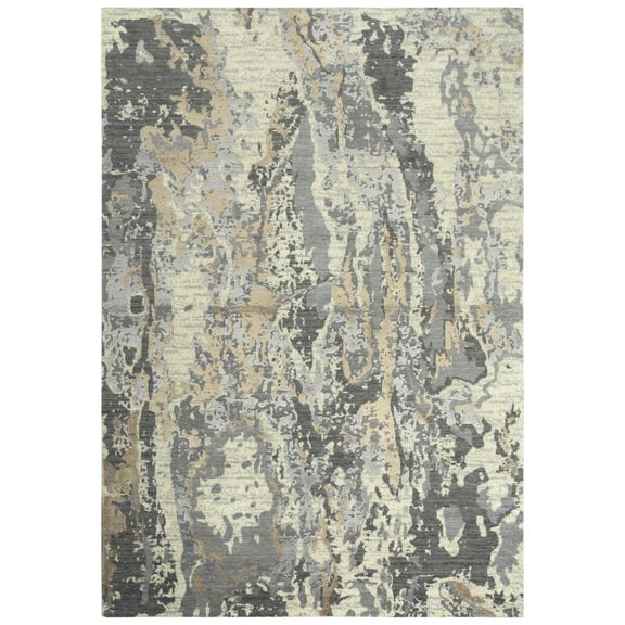 Alora Decor Radiant 10' x 13' Abstract Beige/Ivory/Gray Hybrid Area Rug