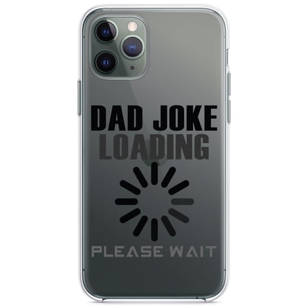 DistinctInk Clear Hybrid Case for Apple iPhone 12 Mini (5.4 Screen) - Dad Joke Loading Please Wait - Shockproof Protection