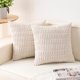 thumbnail image 1 of Chenchen Pack of 2 Corduroy Decorative Throw Pillow Covers 24x24 InchSoft Striped Pillow Covers Modern Farmhouse Home Decor for Sofa Living Room Couch Bed（Cream White）, 1 of 1