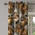 thumbnail image 3 of Ambesonne Retro Grommet Curtain, Watercolor Blooming Peony Art, 50"x63", Dimgray Eggshell Amber, 3 of 5