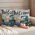 thumbnail image 2 of Truck Daisy Pillow Covers 2 Pack Welcome Spring Pillowcase Waterproof Outdoor Throw Pillow Cover for Patio Garden Square Cushion 26”x26”, 2 of 9