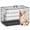 Black-Single, variant on | Dog Crate | 30–48 inches | Black foldable metal dog crate with double doors, secure slide-bolt latches, and a leak-proof tray | Portable dog crate suitable for large dogs | Suitable for travel and