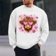 thumbnail image 1 of TaTaai Men's Valentine Heart Print Long Sleeve Round Neck Pullover, Valentine's Day Gift, Casual Sports Activewear Top Gift, 1 of 6
