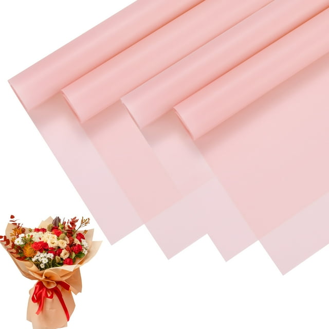 20pcs Flower Wrapping Paper Bouquet 23 Inch, Lotus Pink