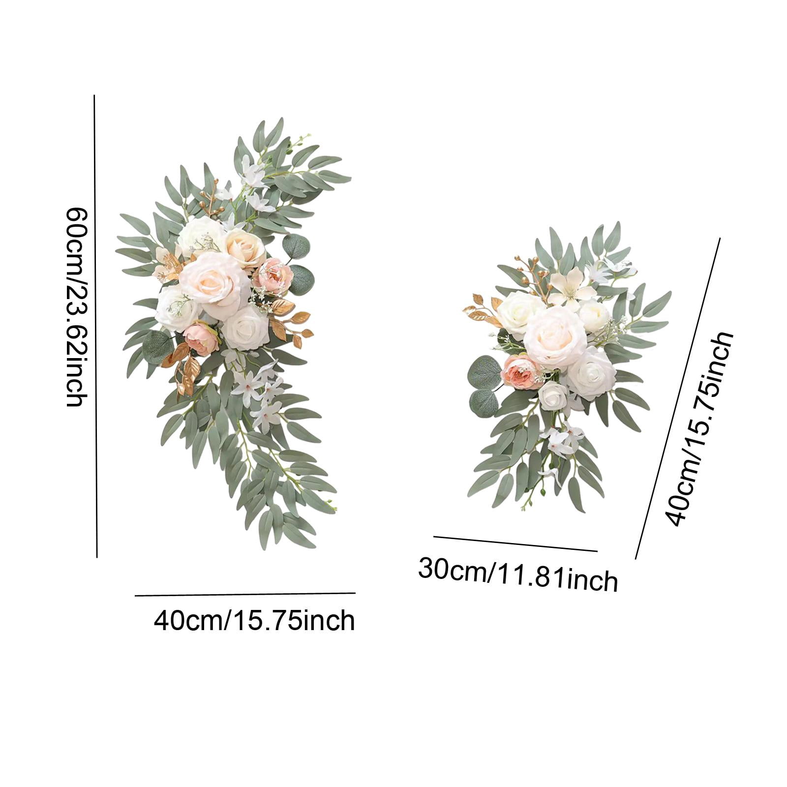 Abbraccia 2 Pieces Wedding Arch Flowers Welcome Sign Decoration Corner Flowers Artificial Flowers for Ceremony Birthday Window Ornament Champagne