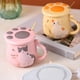 thumbnail image 4 of Bonita taza de gato, taza de cerámica novedosa para café, té y leche con adorable tapa de gatito, artículo con temática de gatos, artículos novedosos para amantes de los gatos, mujeres, adecuados, 4 of 7