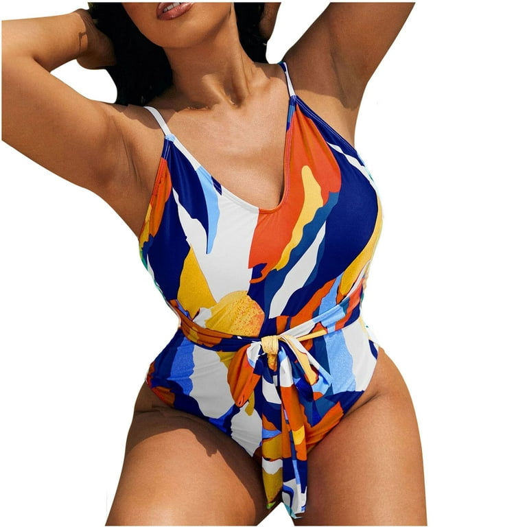 Finelylove Swimsuits Padded Sport Bra Style Bikini Multi-color L 