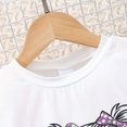 thumbnail image 4 of Rutayy Children Girls Short Sleeve Cartoon Prints Bowknot T Shirt Tops Skirts Suit Sweet Style, Purple, 6-7 Years, 4 of 6