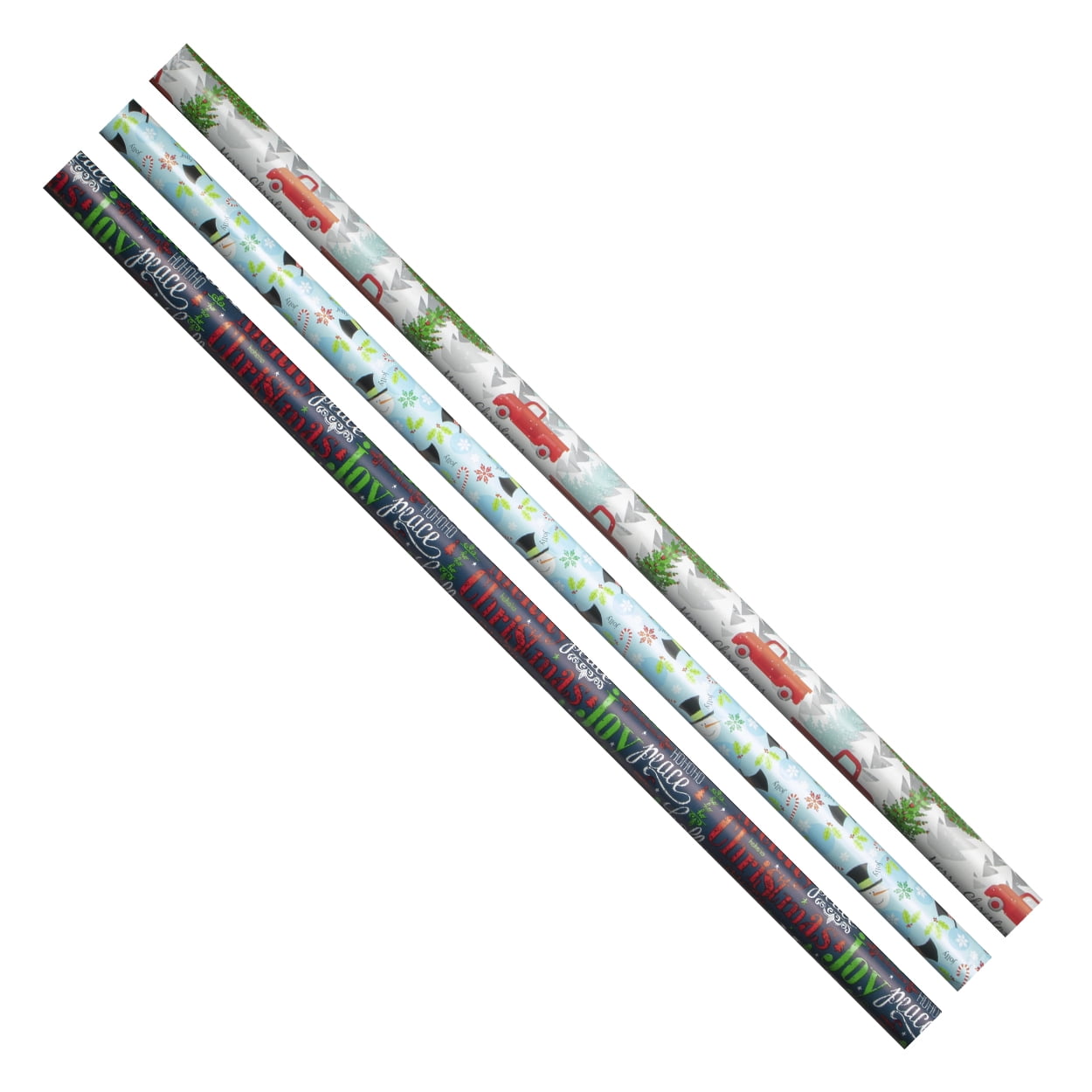 Orgoo Christmas Wrapping Paper, Assorted (3-Rolls, 300 sq.ft.)