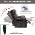 thumbnail image 5 of Power Lift Recliner Chair with Massage and Heat for Elderly, 180° Lying Flat Faux Leather Single Sofa Chair with Cup Holders and 25" Wide Seat, Dark Brown, 5 of 7