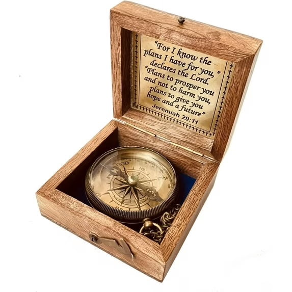 Religious Gifts for Men Engraved Compass for I Know The Plans -God, Camping Compass Christian Gifts Catholic Boys Girls Baptism Communion Inspirational Graduation Gifts