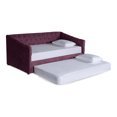 thumbnail image 3 of Cama Doble Makora Modelo Nigari de Velvet Morado, 3 of 8