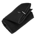 thumbnail image 1 of Toalla de golf Uxcell de microfibra con patrón de waffle con clip de bloqueo - [Negro - 23.6 IN] Toalla para palo de golf, 1 of 6