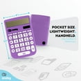 thumbnail image 4 of Calculator For Students Purple, Basic Calculator 12 Digits Solar Powered Calculators Large Display Office Desktop Calculator Four Function Handheld Desk Calculator Perfect for Office & School-By Enday, 4 of 8