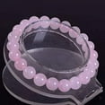 thumbnail image 2 of Natural Rose Quartz Gemstone 8mm Round Beads Stretch Bracelet 7 Inch Unisex, 2 of 3