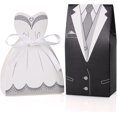 thumbnail image 1 of 100 Cajas de Papel para Dulces, Cajas de Regalo para Bodas, Cajas de Regalo para Bautismo, Cajas de Regalo para Dulces con Cinta, para Compromiso de Boda, Aniversario, Fiesta de Cumpleaños(50 Pares) ER, 1 of 5