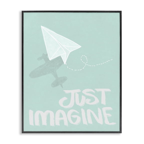 Stupell Industries Inspirational Just Imagine Phrase Quotes and Sayings Painting Black Framed Art Print Wall Art, 11 x 14
