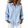 thumbnail image 2 of Samdudou Fall Clothes for Women Long Sleeve Gingham Plaid Shirts Button Up Checkered Blouse Classic Vintage Pattern Work Apparel, 2 of 6