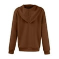 thumbnail image 6 of Women's Zip Up Hoodies Plus Size Drawstring Long Sleeve Solid Color Sweatshirts Fall Winter Fashion Casual Hooded Jacket, 6 of 7