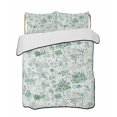 thumbnail image 2 of Green Botanical Queen Size Down Alternative Comforter, Lightweight Comforter Quilt Bedding Set with Pillow Shams Watercolor Spring Floral Summer All Seasons Bed Comforter Duvet Insert 90"x96", 2 of 7