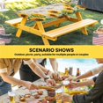 thumbnail image 6 of Sunflower Table Cloths for 8 Foot Rectangle Tables, Yellow Floral Farmhouse Botanical Vintage Art Patio Waterproof Elastic Fitted Tablecloths, Washable Rectangular Table Cover for Camping, 6 of 8