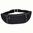 thumbnail image 2 of Running Belt Waist Pack Bag Waist Fanny Pack Phone Holder Sport Bags Reflective Runner Belt Fitness Workout Bag for Camping, Leisure, Jogging Black, 2 of 8