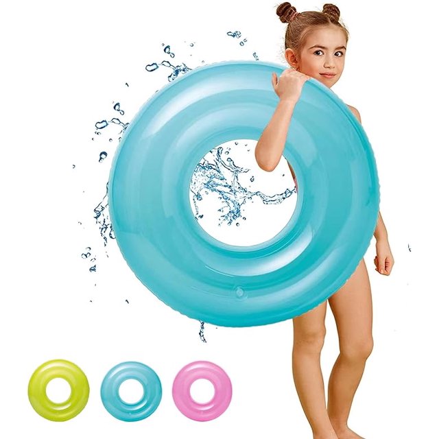 Queilt 1 Inflatable Pool Floats Rubber Ring for Kids Adults,Swimming Ring Tube,Inflatable Pool Ring Swim Ring Floaties,Pool Inflatables for Swimming Pool Toys Summer Beach Water Party(blue)