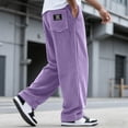 thumbnail image 2 of ZIXKCGDSE Pants for Men Corduroy Open Bottom Casual Drawstring Jogger Straight Trousers Size L2, 2 of 4