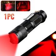 Mini Red LED Flashlight - Portable Clip On Flashlight, High Lumen Adjustable Zoom Flashlight with Clip, Aluminum EDC Flashlight for Astronomy Campi...