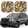 thumbnail image 2 of Uemuo Mushrooms Honeycomb Printed 2 PCS Car Windshield Sun Shade, Auto Sun Heat and UV Rays Blocker, Foldable Automotive Front Window Sunshade Protector, 2 of 7