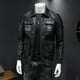 thumbnail image 5 of Chaqueta de cuero de aviador de estilo militar de primavera y otoño, chaqueta de cuero de hombre de gran tamaño, entallada, con solapa bordada, 5 of 5