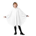 thumbnail image 3 of Yuncity Kids Halloween Cape Ghost Print Hooded Sleeveless Cloak Cozy Lightweight Fall Winter Poncho Holiday Party Stage Performance White, 3 of 8