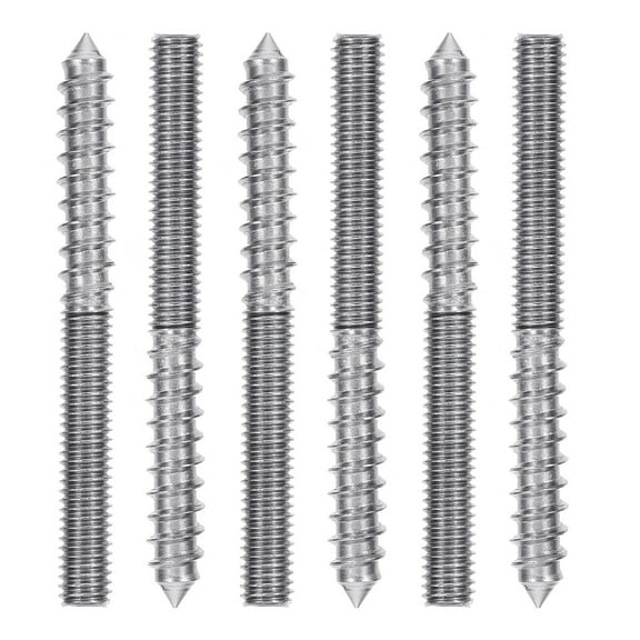 OUNONA 1 Bag 6Pcs Hanger Bolts Double Headed Bolts Self Tapping Screws ( *60)